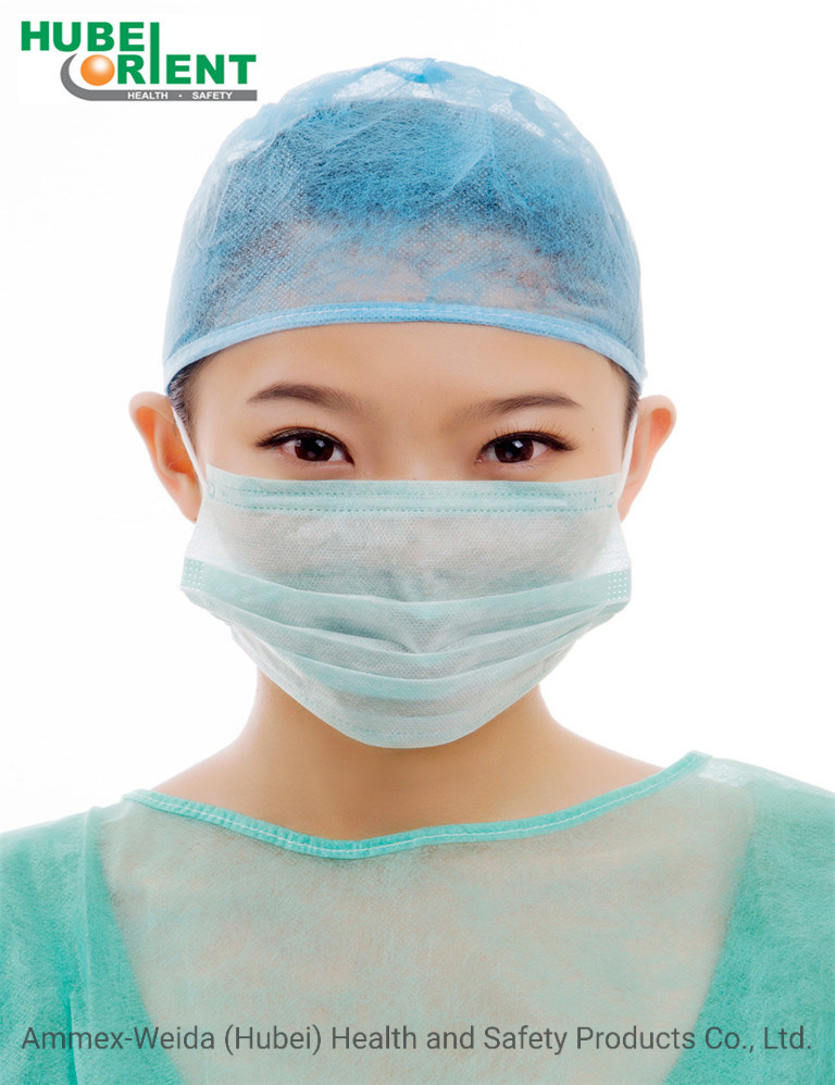 3ply Uso hospitalario de mascarilla facial desechable de no tejido con lazo para las orejas, uso médico, mascarilla de alta filtración