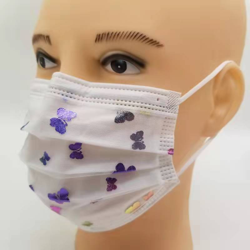 2021 Desechable 3 Máscara facial civil de tela no tejida protectora Máscara de moda