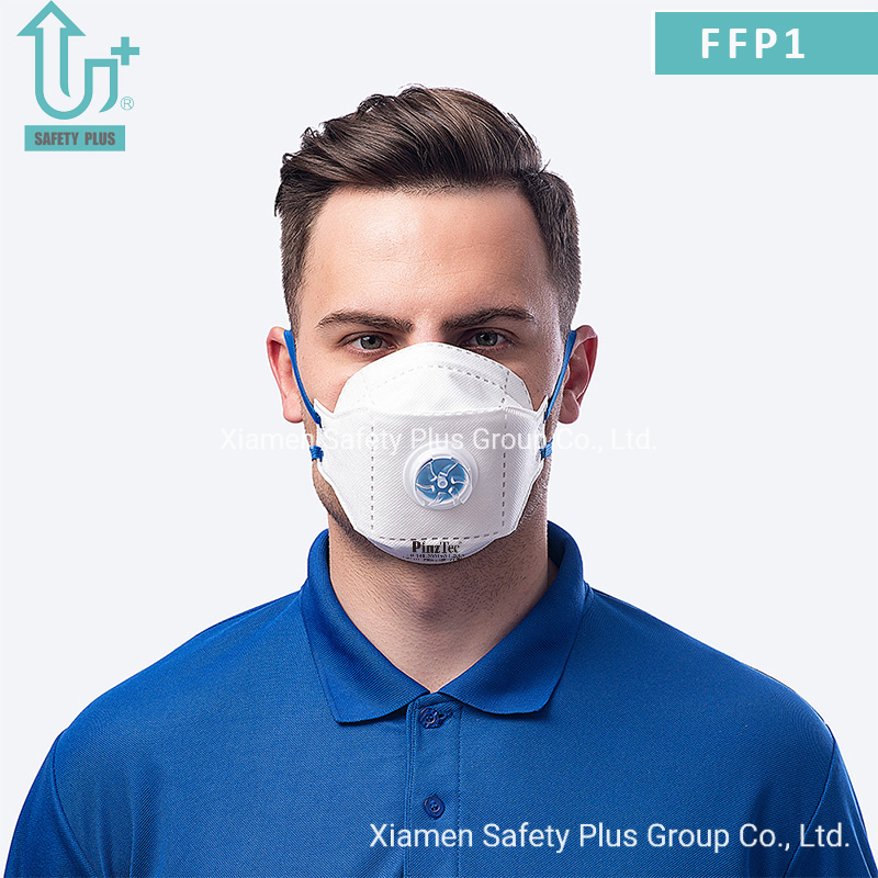 Mascarilla Protectora 4plys Desechable No Tejida FFP1 Clasificación de Filtro Con Banda para la Cabeza Adulto Plegable Soldada PP con Válvula Mascarilla contra el Polvo
