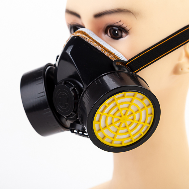 Respirador industrial de media cara y cara completa para oxígeno negro y productos químicos CBRN