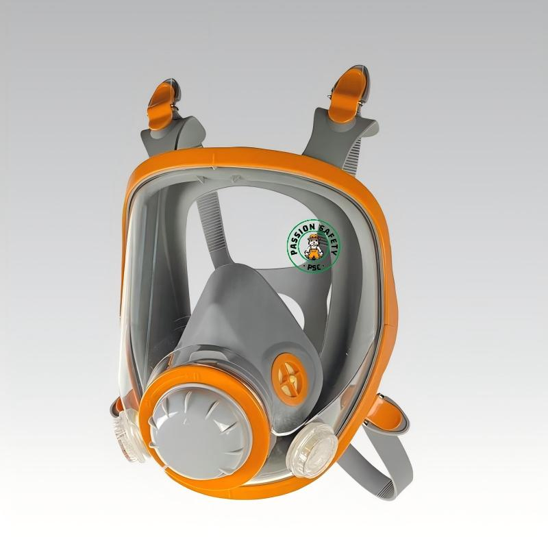Máscara de gas respiratoria de cara completa de PPE industrial con cartuchos de filtro reemplazables