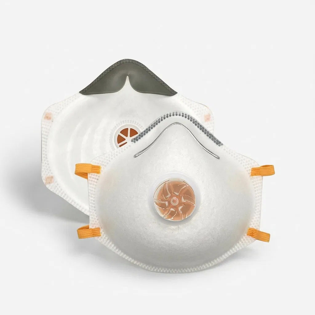 Mascarilla de respiración desechable para protección contra el polvo de carpintería con válvula N95 FFP2