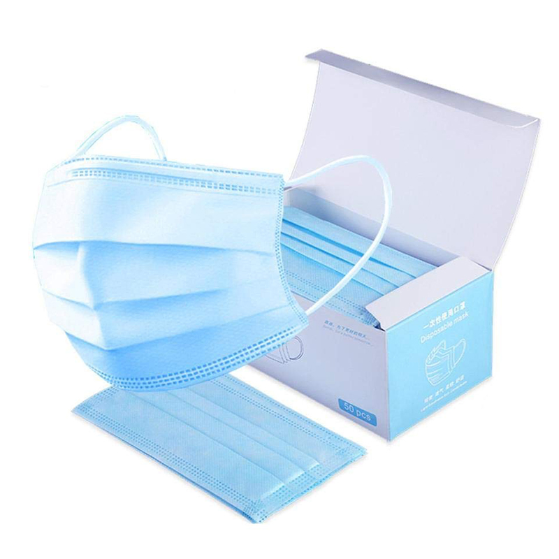 Mascarillas desechables, 3-Layer Mascarilla desechable anti polvo y transpirable con orejeras