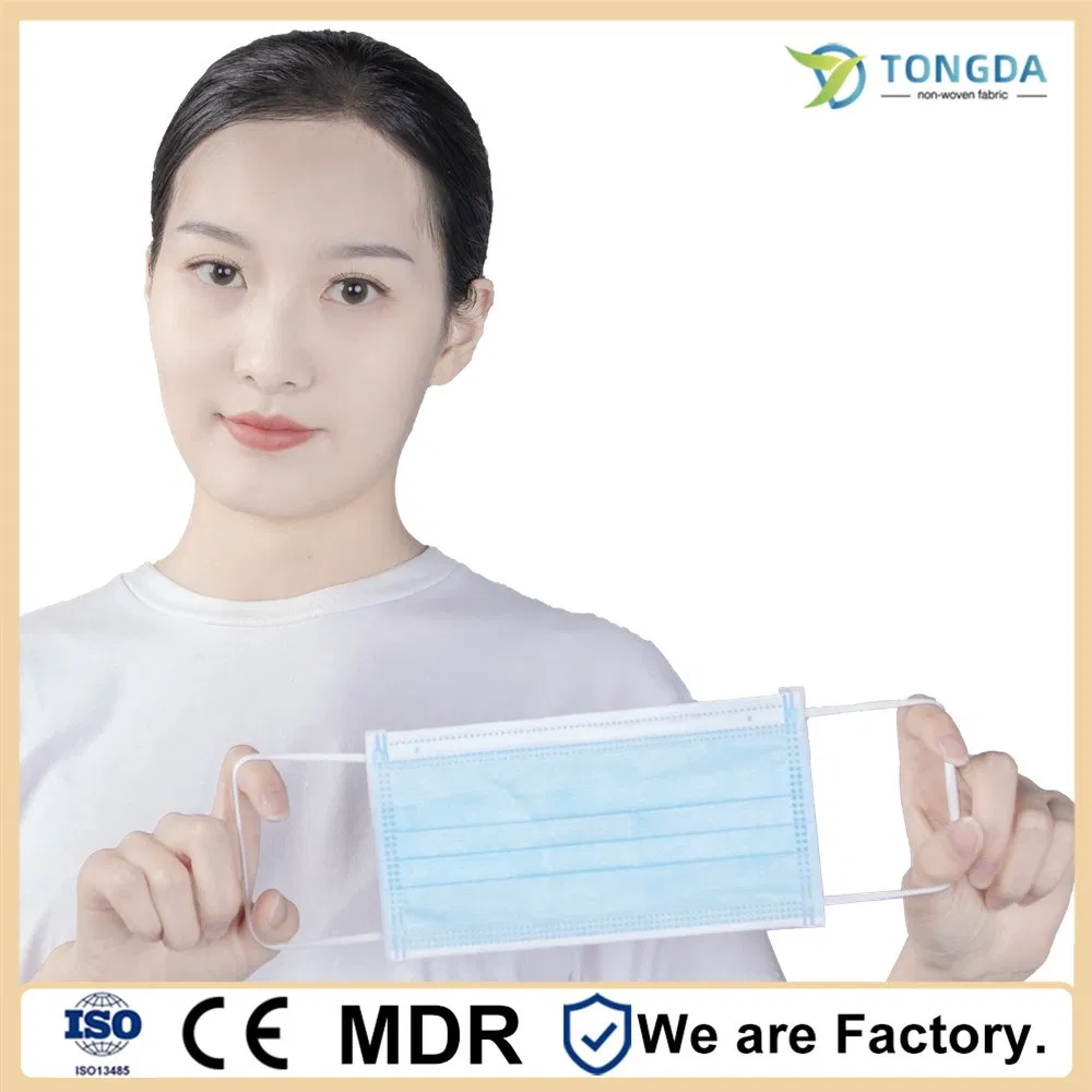 Proveedores de China 3 Mascarilla médica de bucle de oreja azul de alta filtración bacteriana