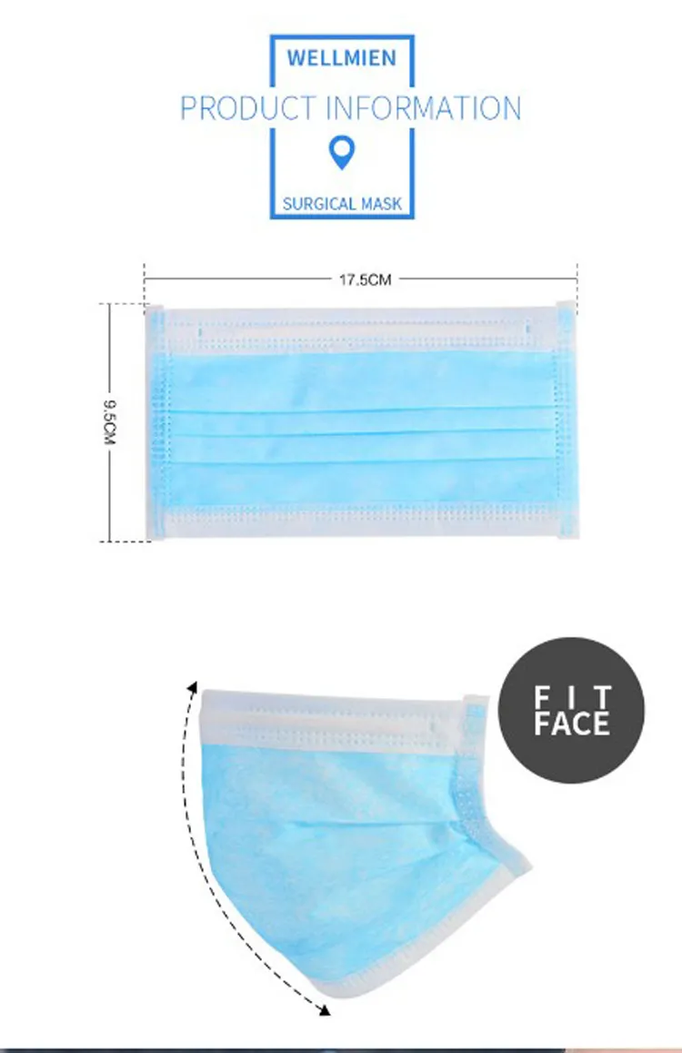 Mascarilla no tejida azul