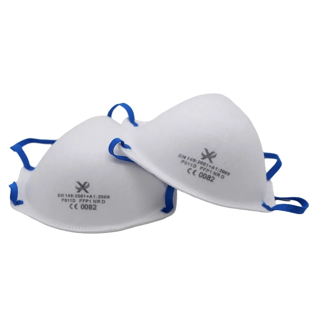 Mascarilla desechable FFP1 Nr Profesional Transpirable Respiratoria en forma de copa Seguridad contra el polvo
