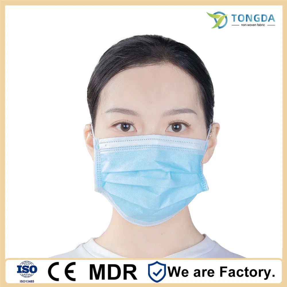 Fabricante OEM Hospital 3 Mascarilla Médica Desechable de Tela No Tejida Ply Quirúrgica
