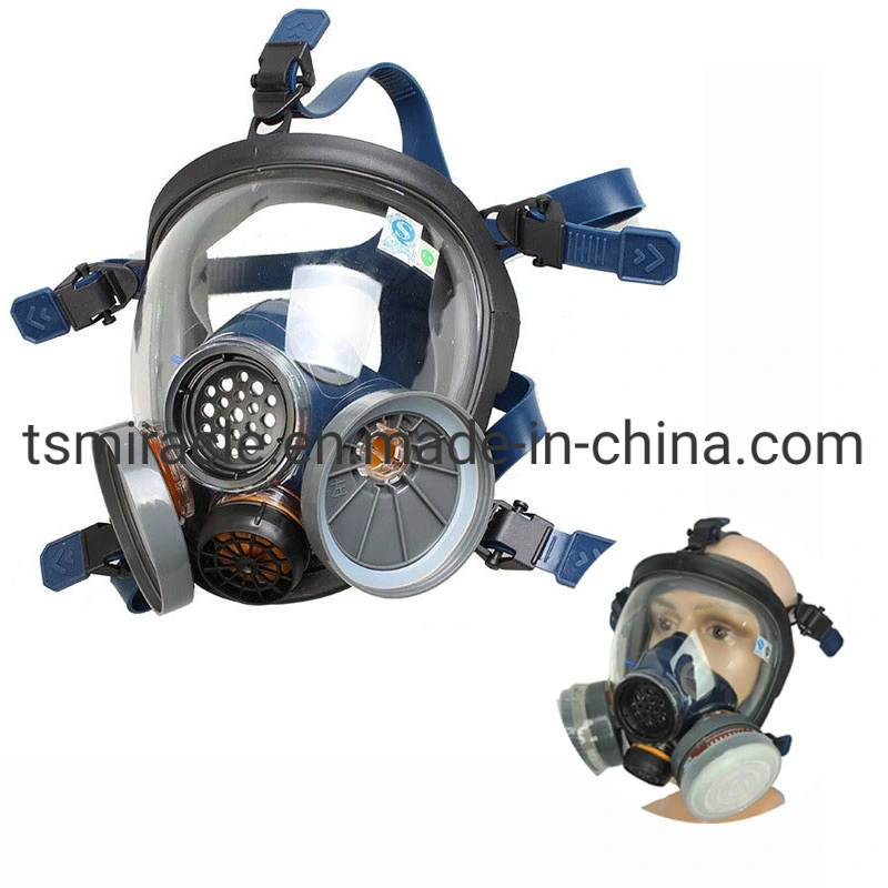 Máscara de gas de doble filtro Protección respiratoria industrial de seguridad