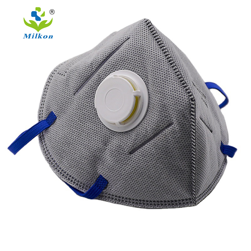 Mascarillas desechables blancas para adultos con válvulas y lazo para las orejas KN95