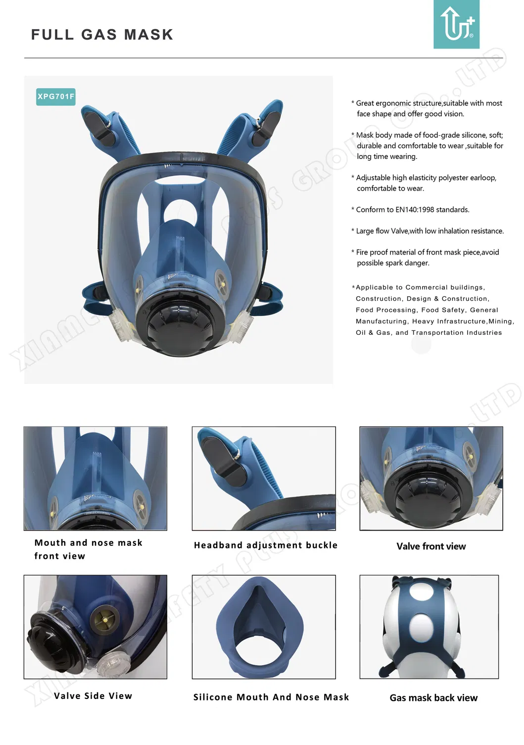 Máscara de gas de silicona industrial