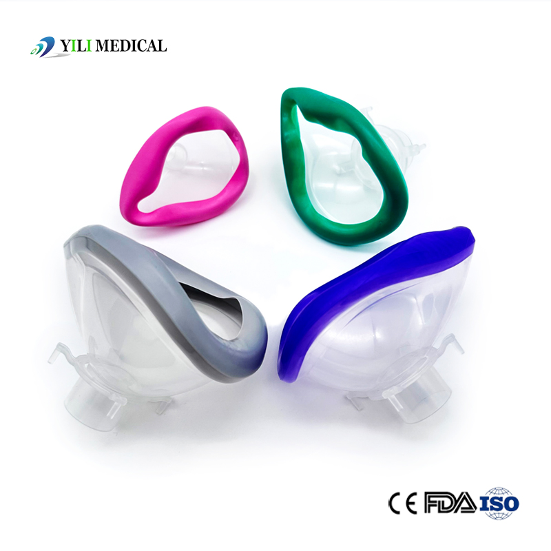 Máscara de anestesia para adultos de PVC de grado médico, máscara de respiración para anestesia, máscara de oxígeno anestésica, máscaras faciales de anestesia, máscara anestésica suave