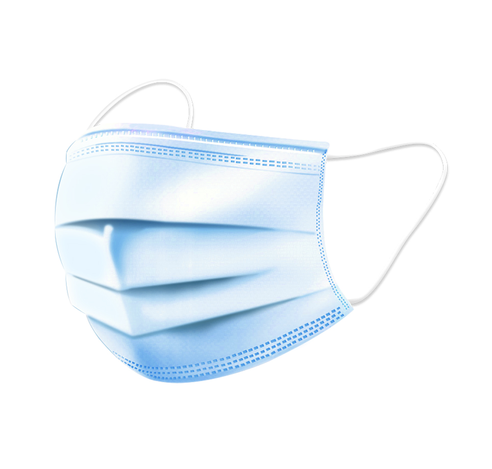 Mascarilla desechable, 3-Ply mascarillas para adultos, con lazos elásticos para las orejas para el hogar, la oficina, la escuela y al aire libre