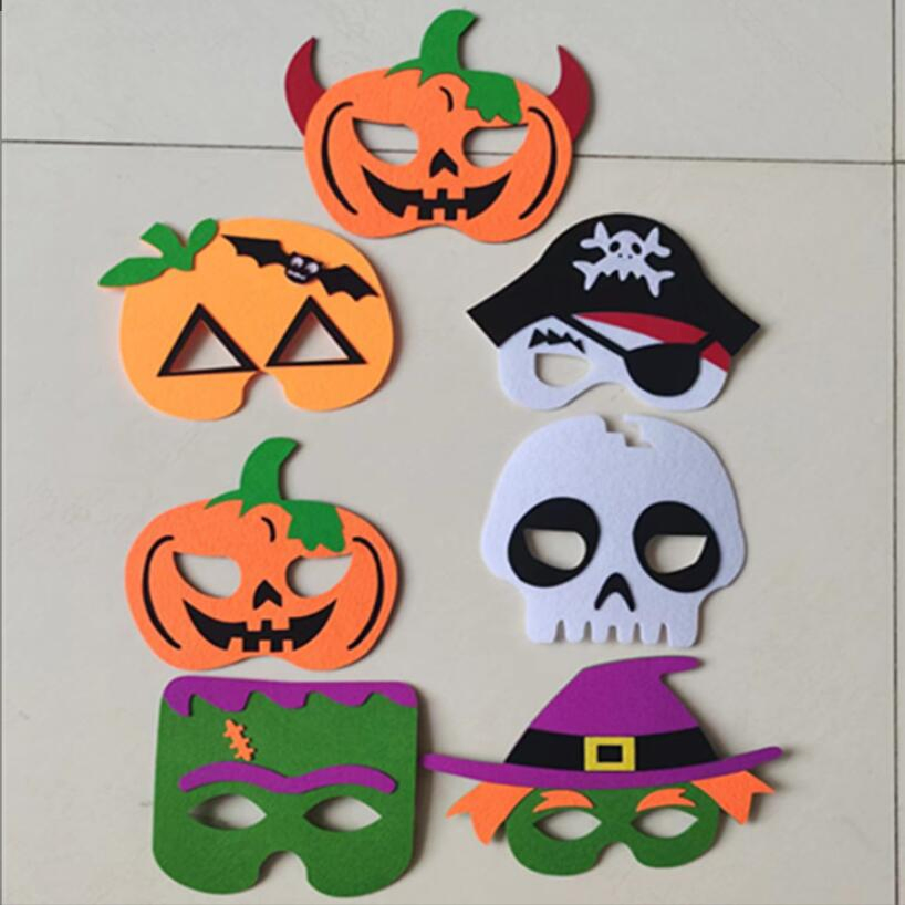 Nueva 2024 Fiesta de Halloween Máscara de Fieltro para Niños Máscara de Disfraz Escolar Decoraciones de Caricatura