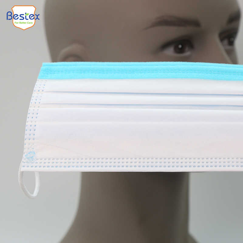 Mascarilla desechable médica no tejida de protección colorida a bajo precio contra el polvo