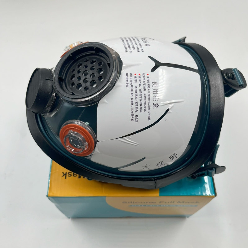 Máscara facial completa de oxígeno con doble filtro de seguridad, máscara respiratoria protectora