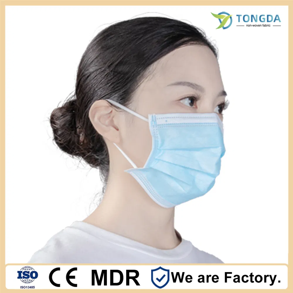 Proveedores de China 3 Mascarilla médica de bucle de oreja azul de alta filtración bacteriana
