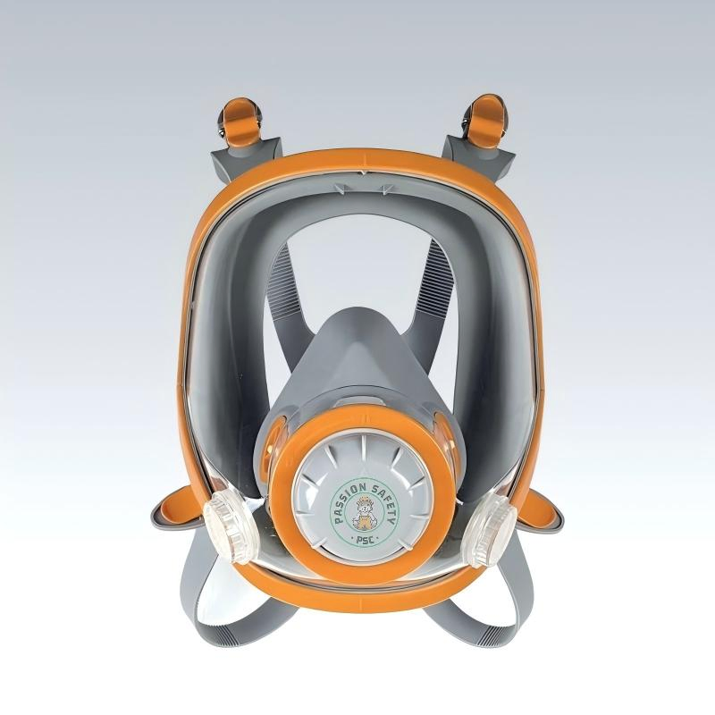 Máscara de gas respiratoria de cara completa de PPE industrial con cartuchos de filtro reemplazables