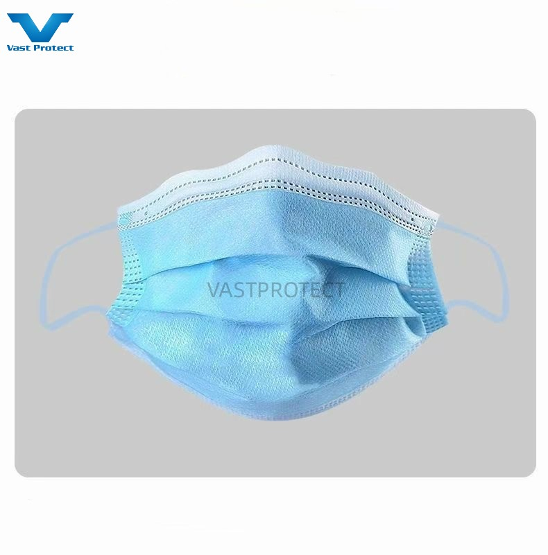 Máscara facial para adultos con orejeras personalizadas de fábrica en China En14683 3ply transpirable