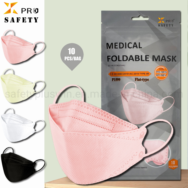 Fábrica lista para enviar mascarilla facial personalizable en color suave y cómoda Bfe 99% para uso diario y protección