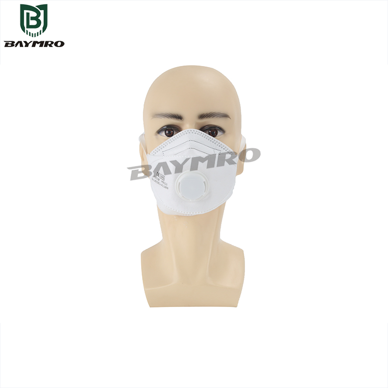 Mascarilla desechable en forma de boca de pez de cuatro capas, a prueba de polvo, no tejida, con válvula de seguridad protectora según AS/NZS 1716