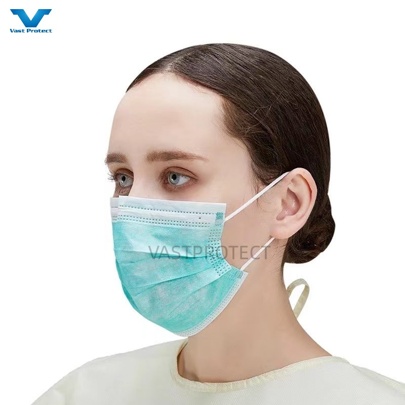Máscara facial para adultos con orejeras personalizadas de fábrica en China En14683 3ply transpirable