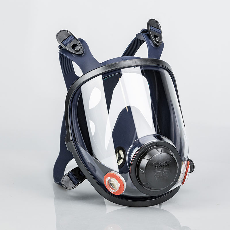 Mascarilla de gas de silicona de doble cartucho para uso industrial, protección respiratoria de seguridad para el trabajo