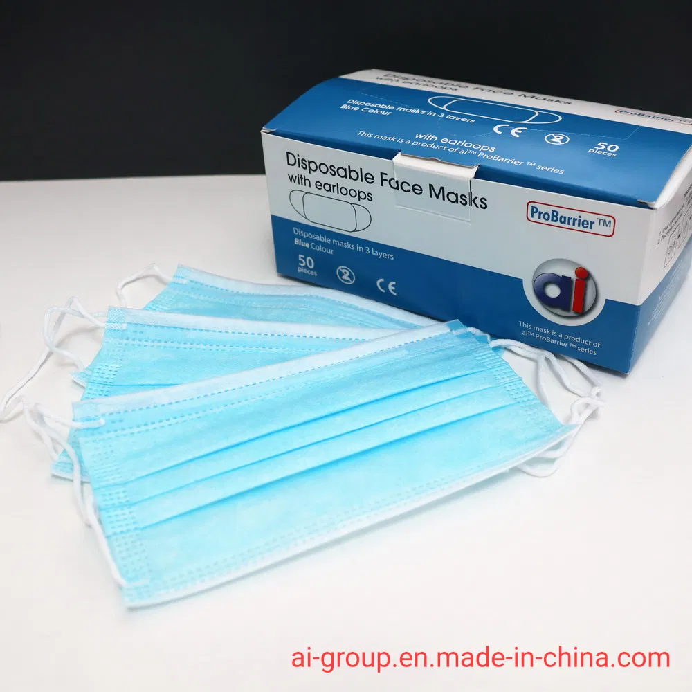 50 Máscara desechable para la cara Masks/3 capa de procedimiento