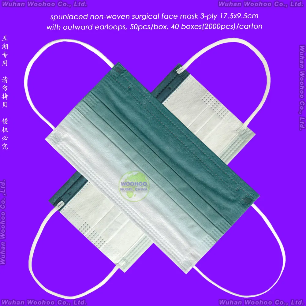 Mascarilla desechable de papel/laboratorio/seguridad 3-Ply no tejida de PP con lazo elástico/atado 3ply protectora