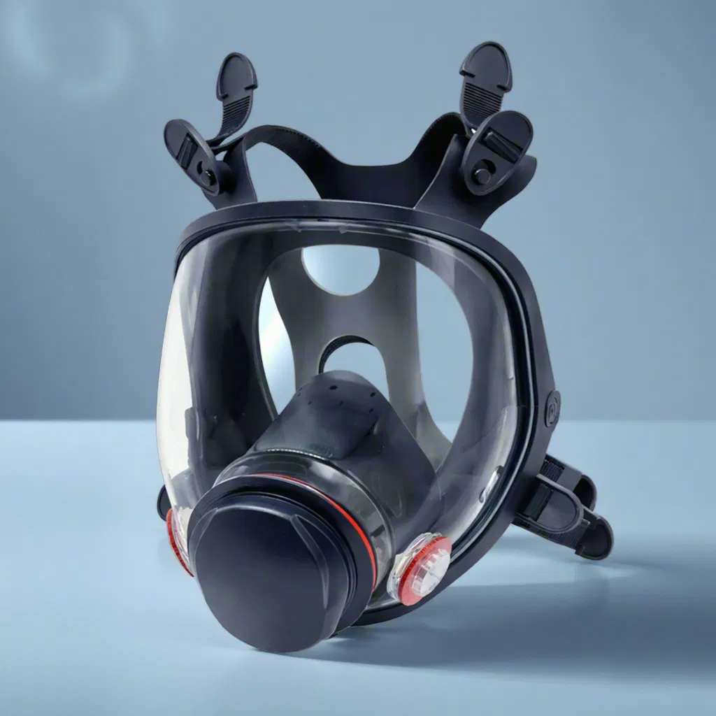 Máscara de gas de silicona de doble filtro para protección respiratoria industrial