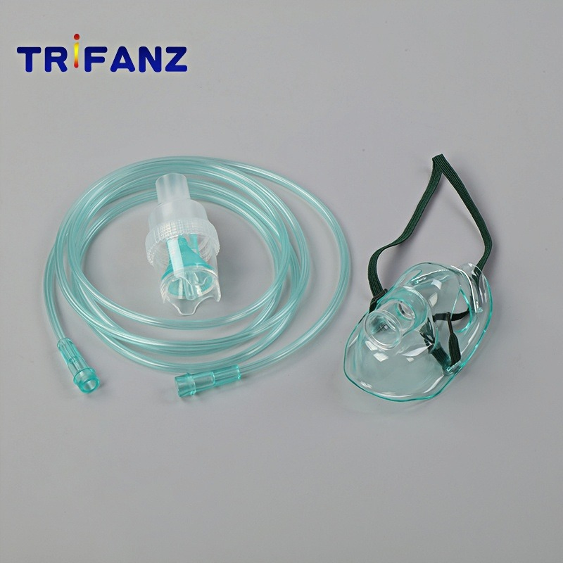 Máscara de nebulizador Trifanz con tubo de oxígeno, máscara de nebulizador para infantes, niños y adultos