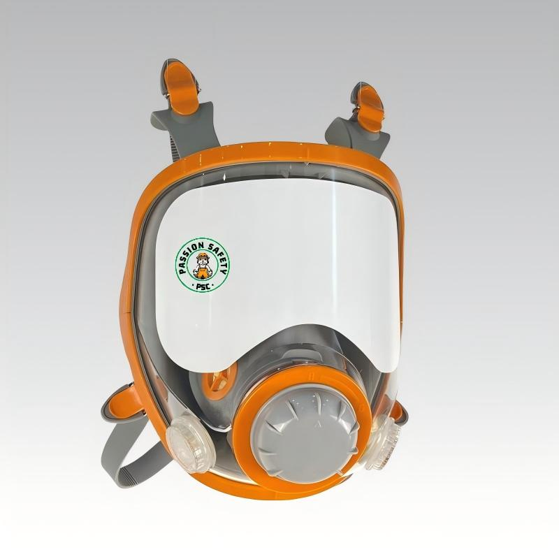 Máscara de gas respiratoria de cara completa de PPE industrial con cartuchos de filtro reemplazables