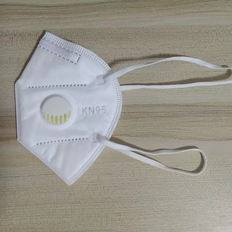 Mascarillas desechables blancas para adultos con válvulas y lazo para las orejas KN95