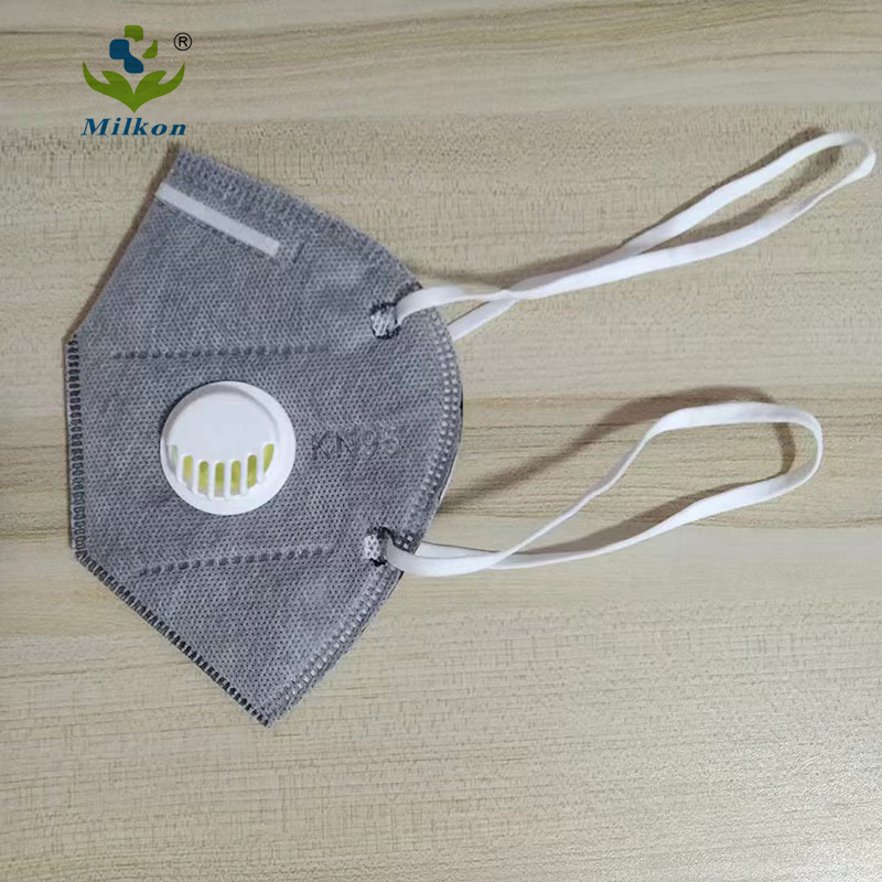 Mascarillas desechables blancas para adultos con válvulas y lazo para las orejas KN95