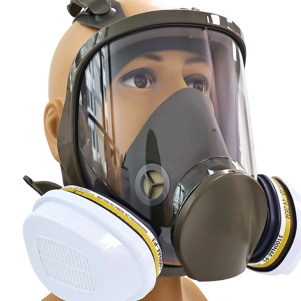 3 Capa del Sistema Antipolvo Máscara de Gas de Cara Completa Reutilizable con Clip Nasal Ajustable