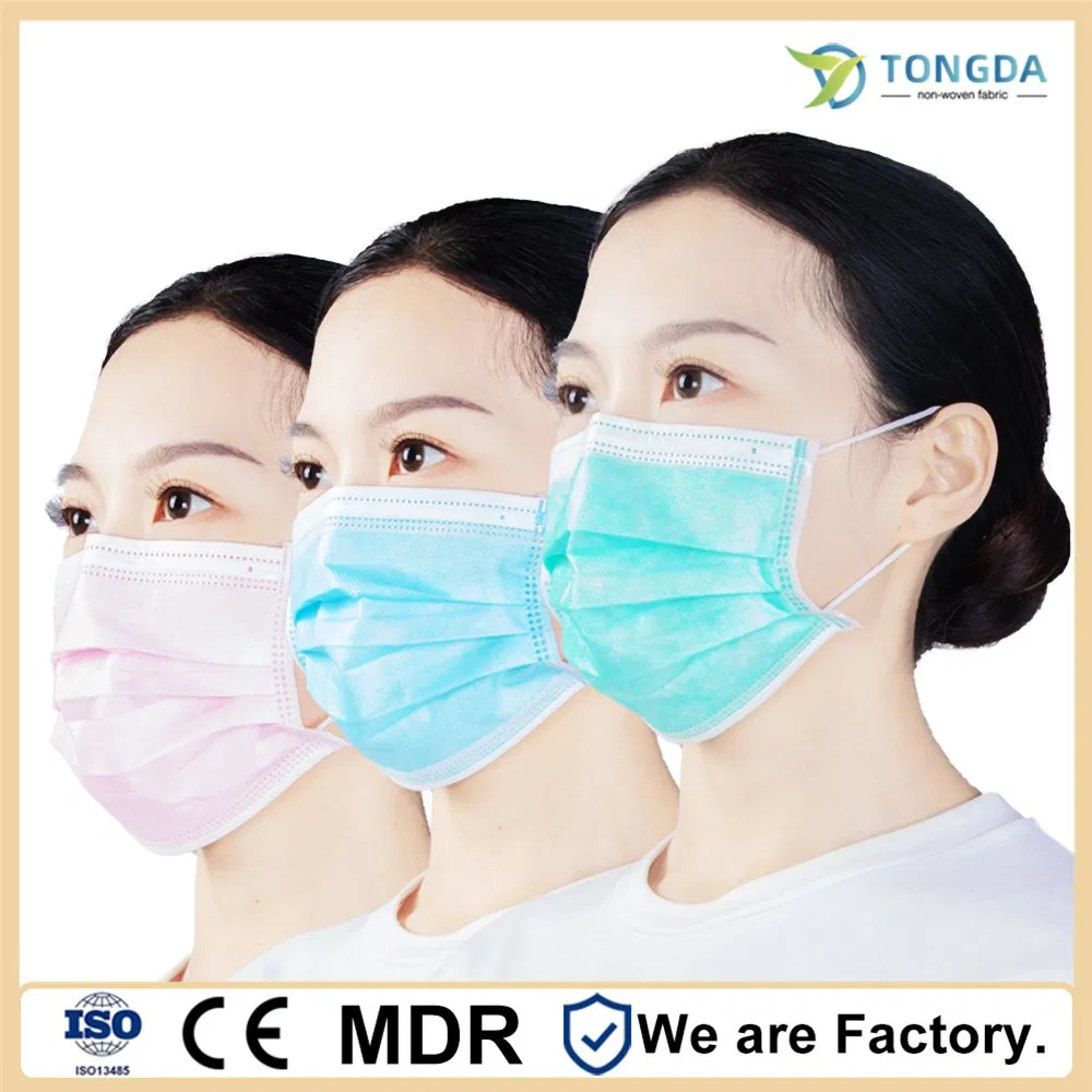 Fabricante OEM Hospital 3 Mascarilla Médica Desechable de Tela No Tejida Ply Quirúrgica