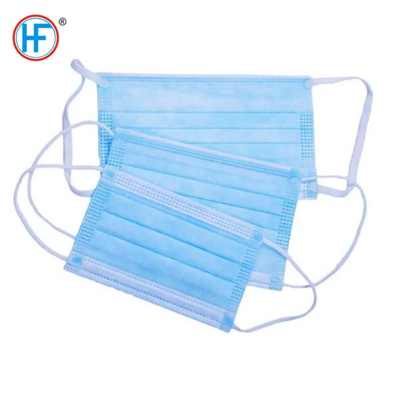 Mascarillas desechables de triple capa aprobadas por CE con lazo para las orejas y sujeción con clip nasal