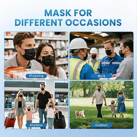 Mascarillas desechables 3 de ply con lazo para las orejas para el hogar, la escuela, la oficina y al aire libre