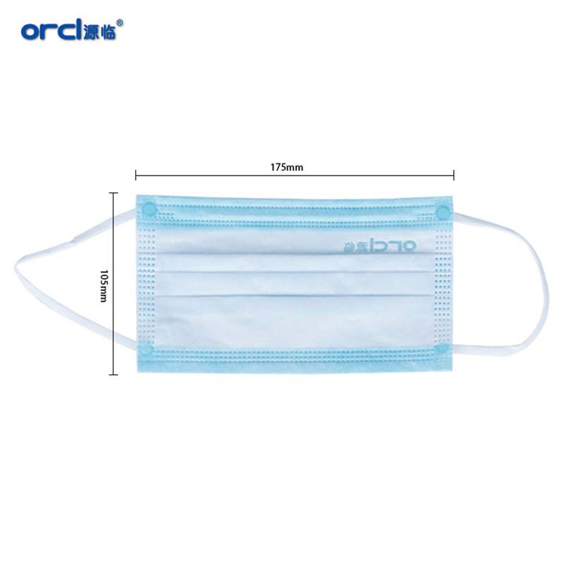 Mascarilla quirúrgica médica de alta filtración y resistente a fluidos con tiras para atar