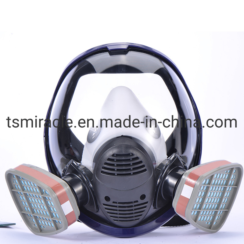 Máscara de gas de doble filtro Protección respiratoria industrial de seguridad
