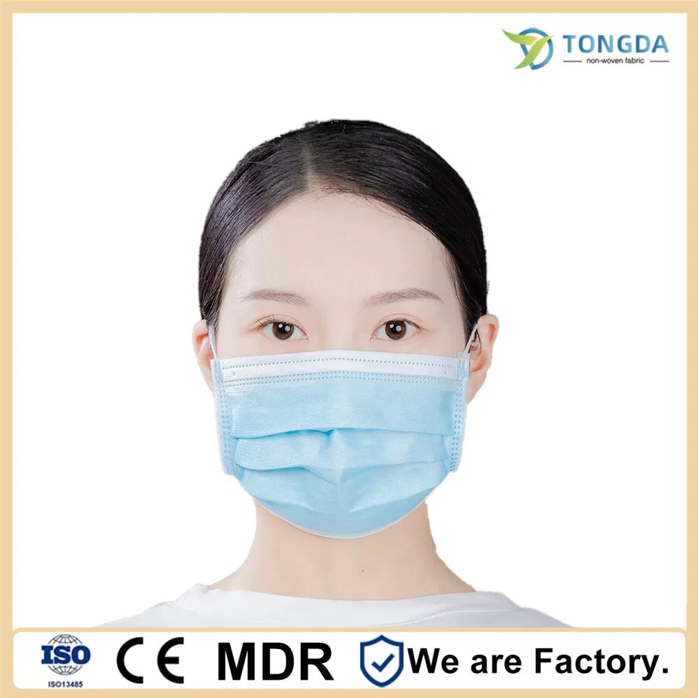 Proveedores de China 3 Mascarilla médica de bucle de oreja azul de alta filtración bacteriana
