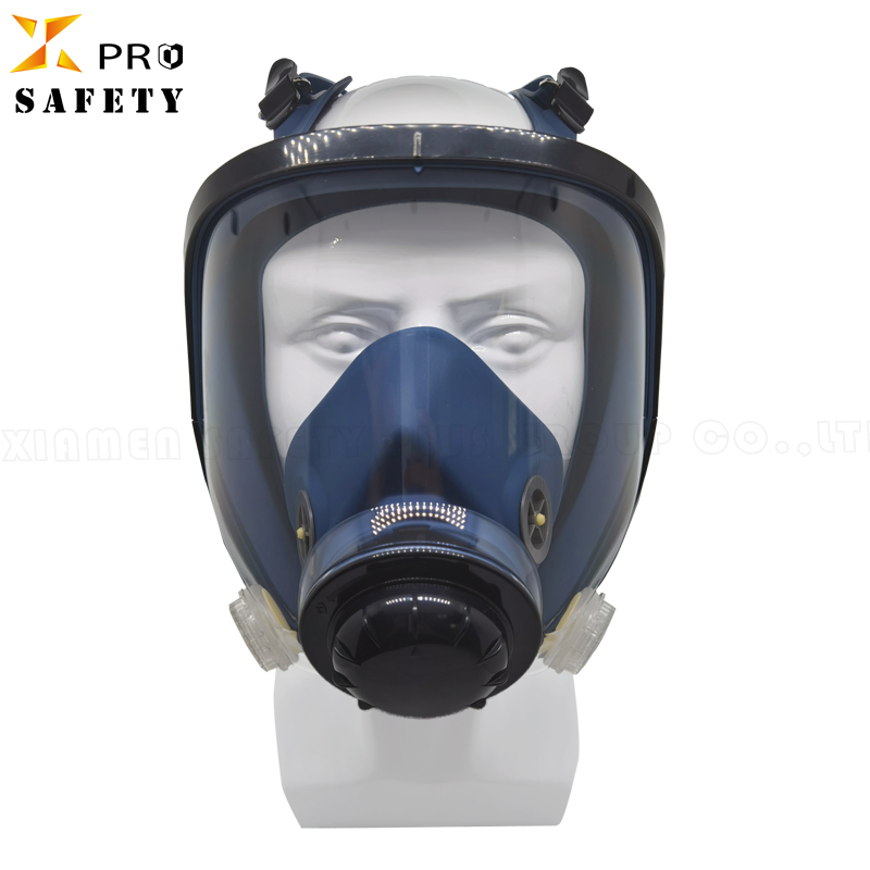 Máscara de gas de silicona de doble filtro para protección respiratoria industrial