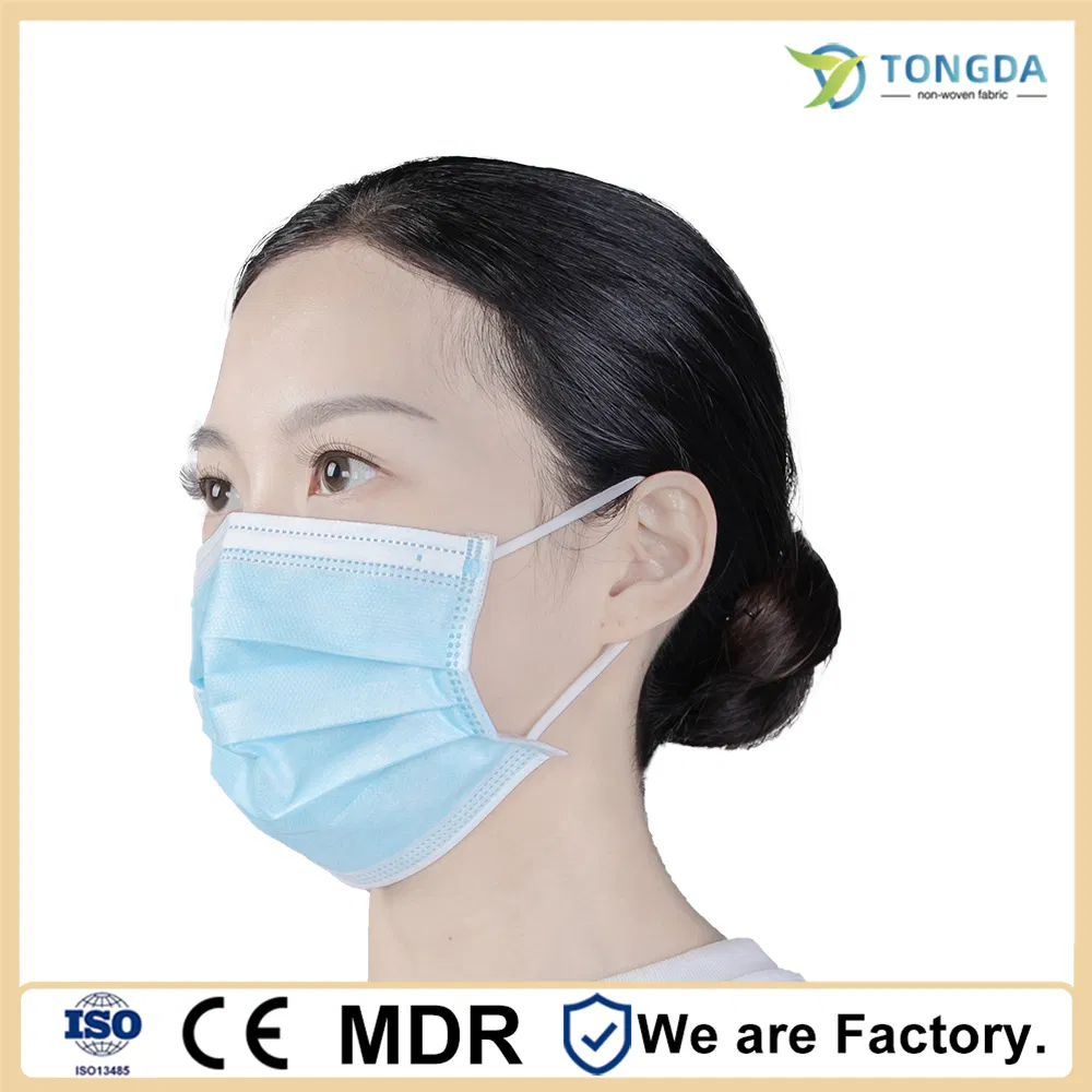 Proveedores de China 3 Mascarilla médica de bucle de oreja azul de alta filtración bacteriana