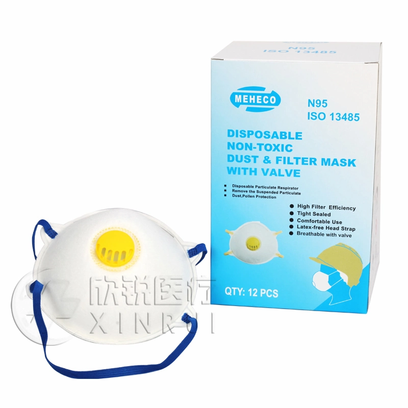 Respirador industrial desechable N95 con válvula