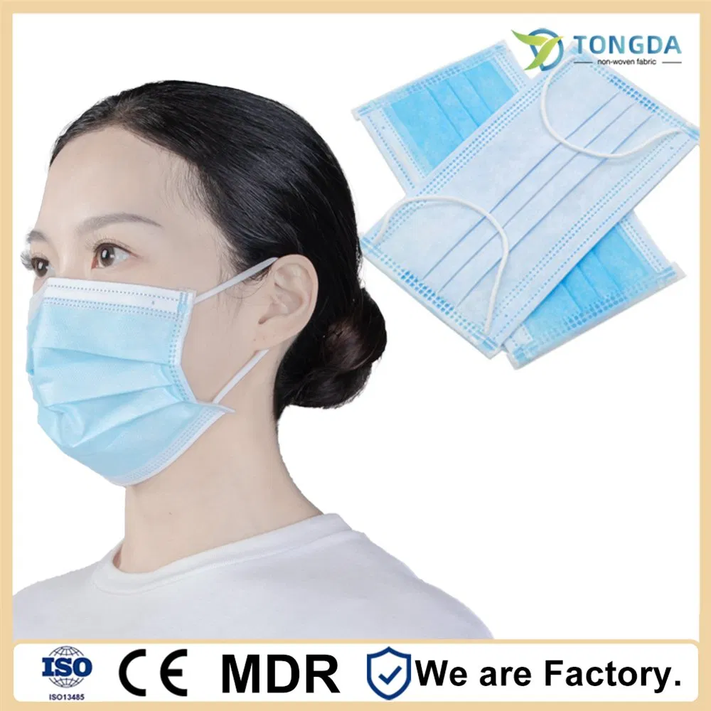 Proveedores de China 3 Mascarilla médica de bucle de oreja azul de alta filtración bacteriana
