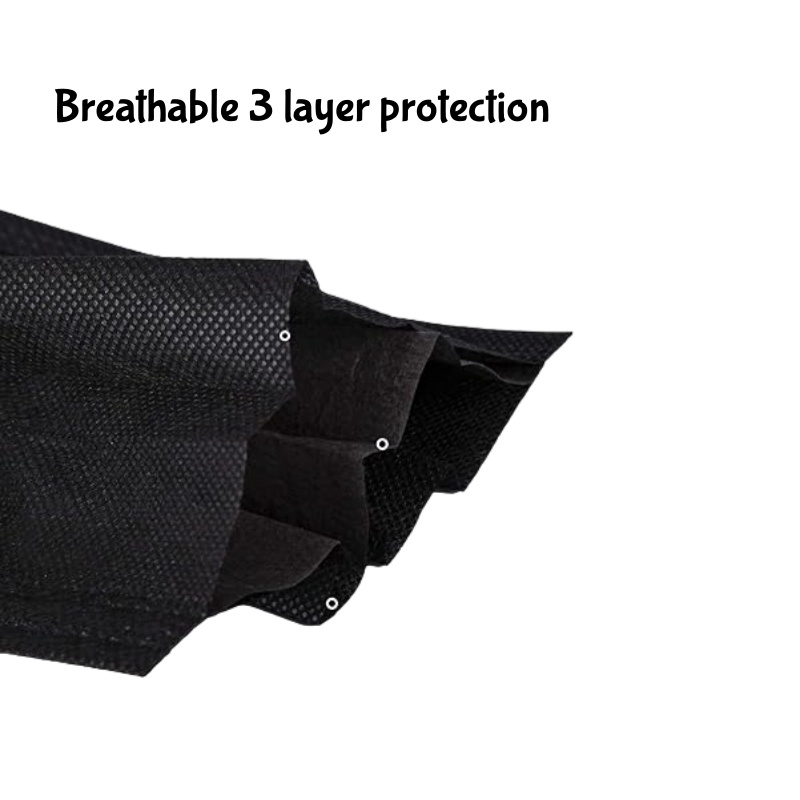 Mascarillas desechables, cómodas mascarillas negras de un solo uso para protección diaria