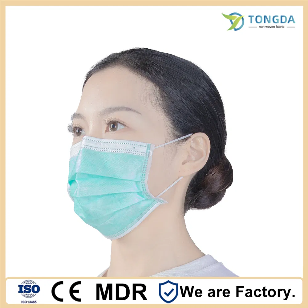 Fabricante OEM Hospital 3 Mascarilla Médica Desechable de Tela No Tejida Ply Quirúrgica