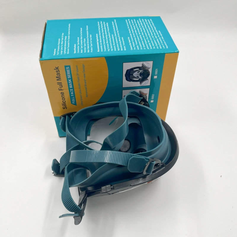 Máscara facial completa de oxígeno con doble filtro de seguridad, máscara respiratoria protectora