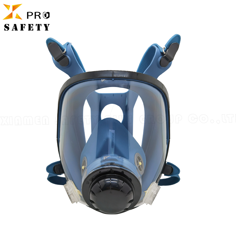 Máscara de gas de silicona de doble filtro para protección respiratoria industrial