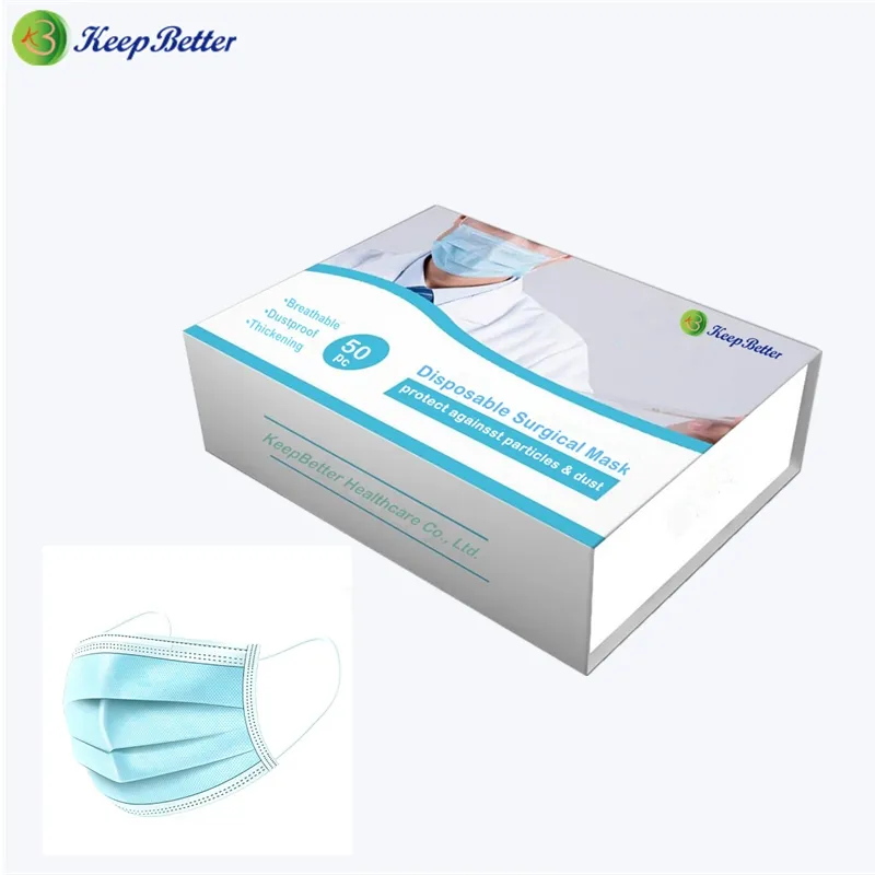 Máscara facial desechable de earloop no médica certificada de envío rápido al por mayor, fabricada en China para uso civil público, capa de 3 ply, máscara facial plana de seguridad