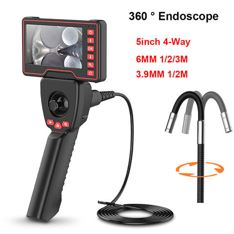Video Endoscope 3.9mm Lens 6mm 8mm 1080P HD Two-Way Articulation Head 360 Degree Automotive Mechanic IP67 Waterproof Endoscope Inspection Camera with Light